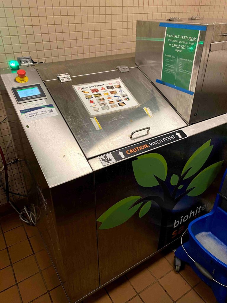Metal machine built to turn food waste into waste water