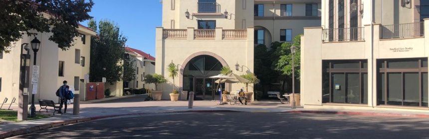Outside view of residential building on university campus