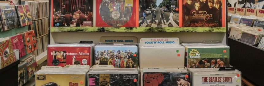 Vinyl record store display