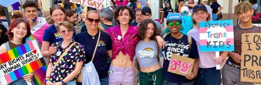 Group of LGBTQ bill protesters