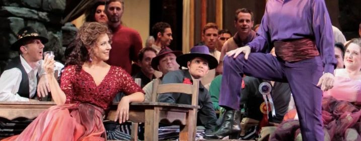 Actors on a stage during a play