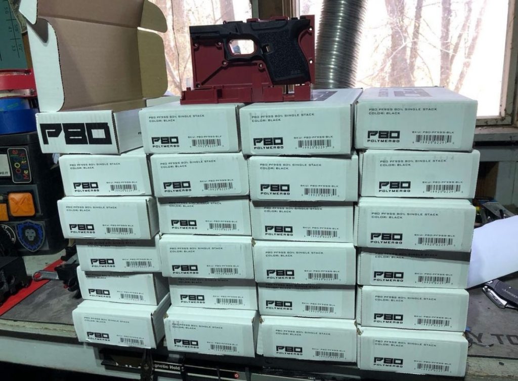 Stacked up small white boxes