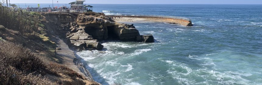 ocean with cliffs