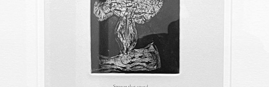 black and white art in frame